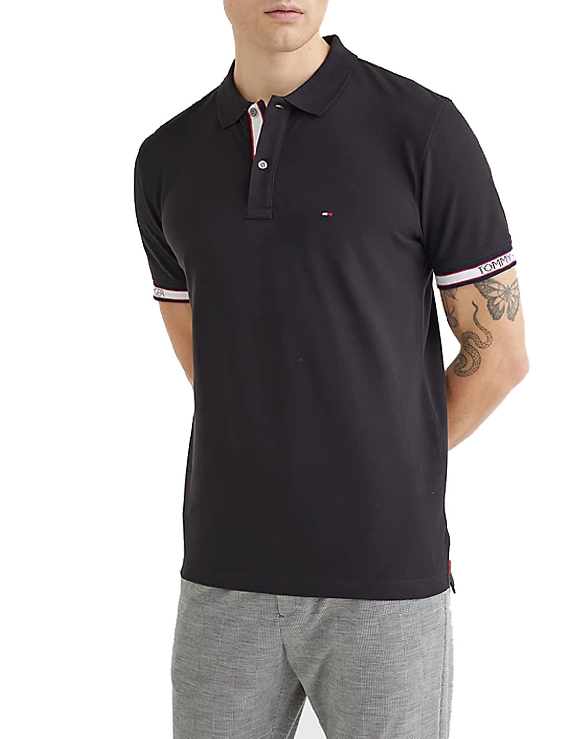 Tommy Hilfiger Polo Homme CUFF BRANDING REGULAR MW0MW23960-BDS Noir 1