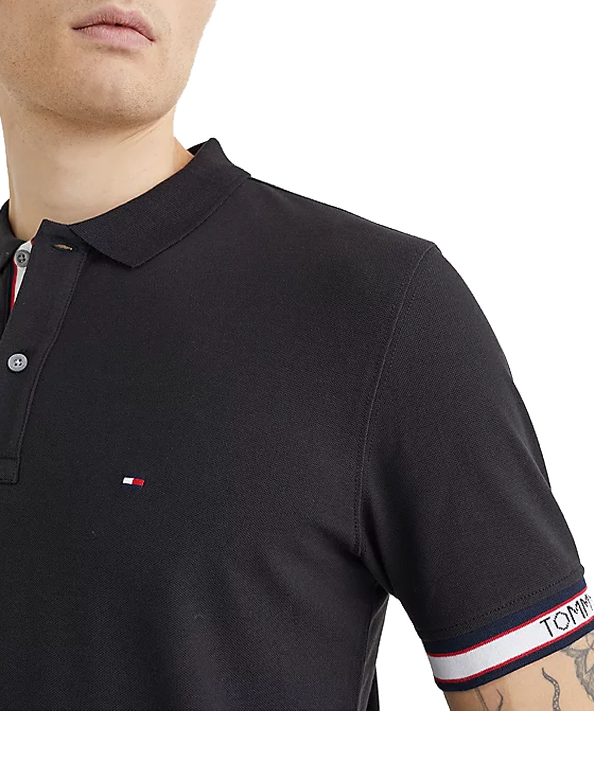 Tommy Hilfiger Polo Homme CUFF BRANDING REGULAR MW0MW23960-BDS Noir 3